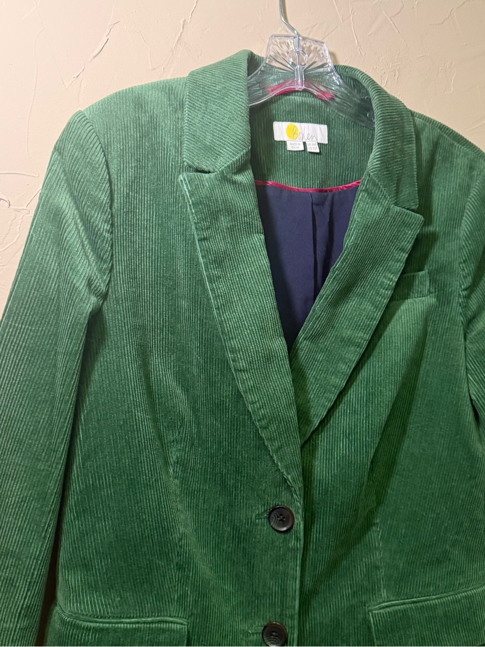 Boden Green Corduroy Suit Set Size 10R Blazer 8R Pants Dark Academia Office Wear - Picture 9 of 16